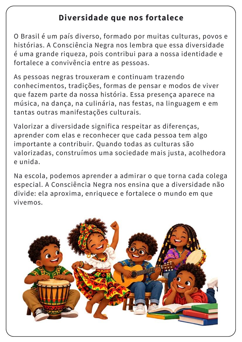 Textos sobre Consciência Negra para 1º ao 5º ano atividade escolar página 8